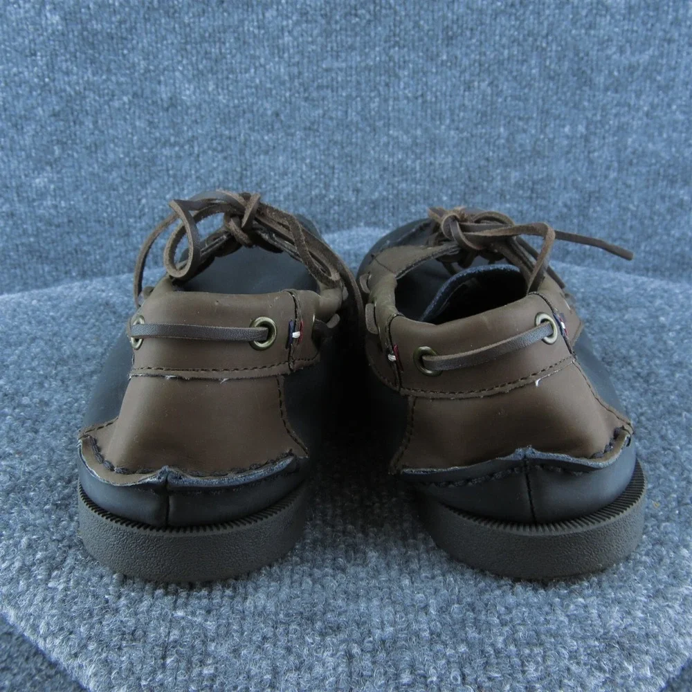 Tommy Hilfiger Bowman Men‎ Boat Shoe Shoes Black Leather Lace Up Size 10 Medium